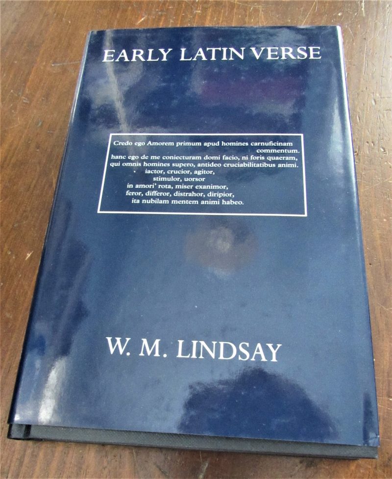 Lindsay, WM. Early Latin Verse.